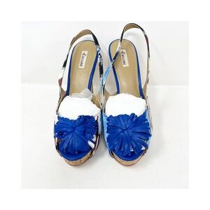 Devani Womens Shoes Size 10 leather Slingback Platform Open Toe Heels Shoes NEW